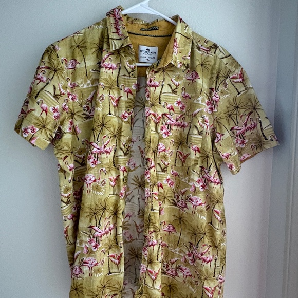 Ditch Plains Other - Ditch Plains Flamingo Print Hawaiian Shirt